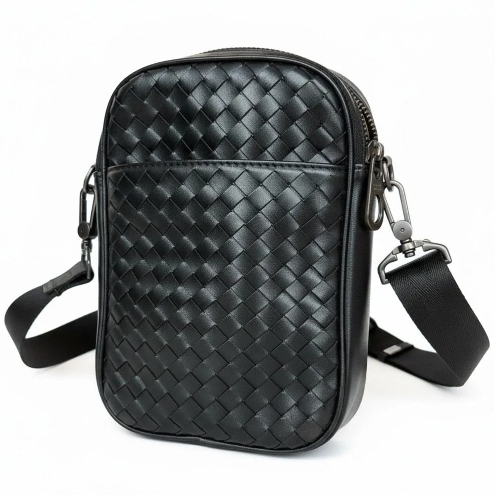 Bottega Veneta Black Leather Men's Bag